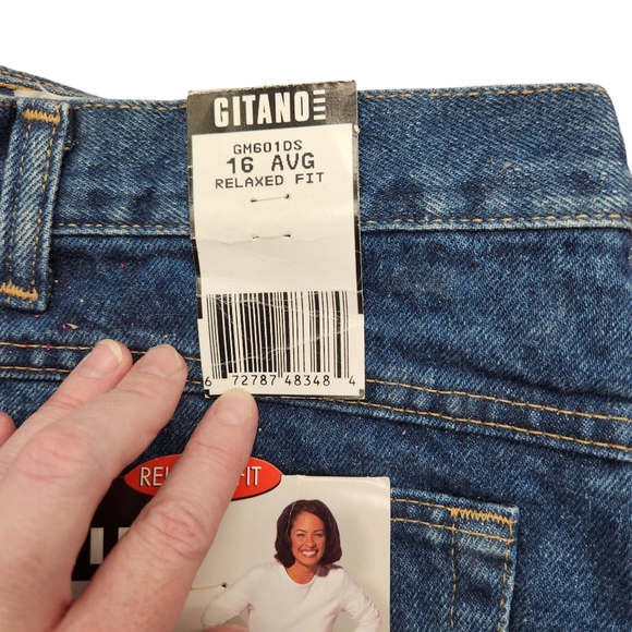 Vtg NwT Gitano Relaxed Fit Women's Size 16 Average Blue Dark Wash GM601DS Jeans - Picture 3 of 12